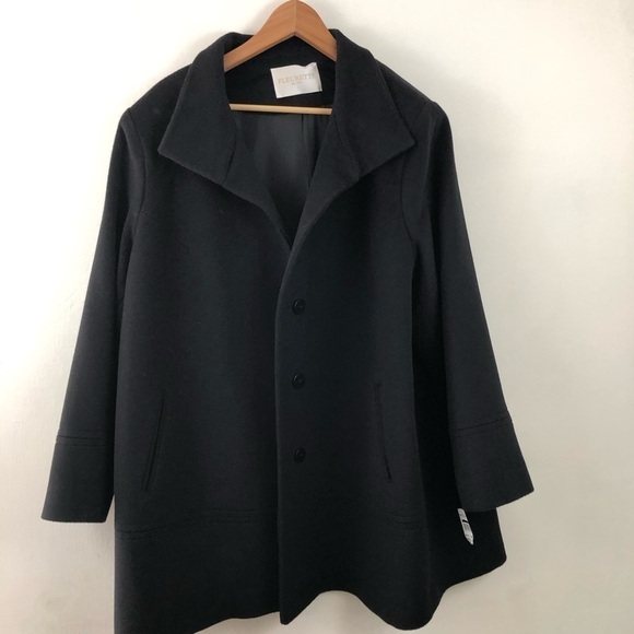 New Fleurette Black Stand Collar Wool Plus Coat 20 - Picture 5 of 14